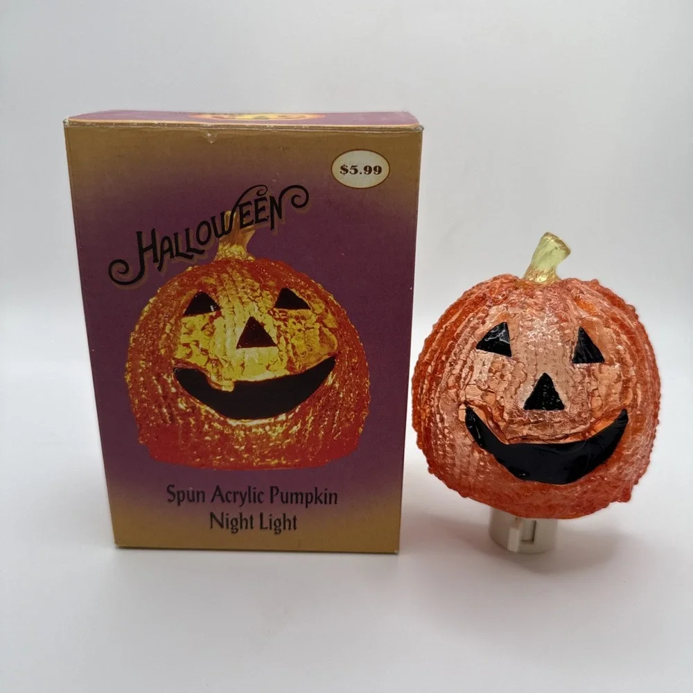 Halloween Spun Acrylic Pumpkin Jack O'Lantern 4